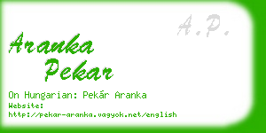 aranka pekar business card